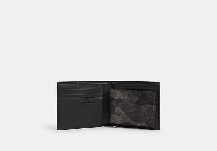3 In 1 Wallet In Signature Camo Print Signature Canvas-Grey Multi. Signature Canvas-Grey Multi.