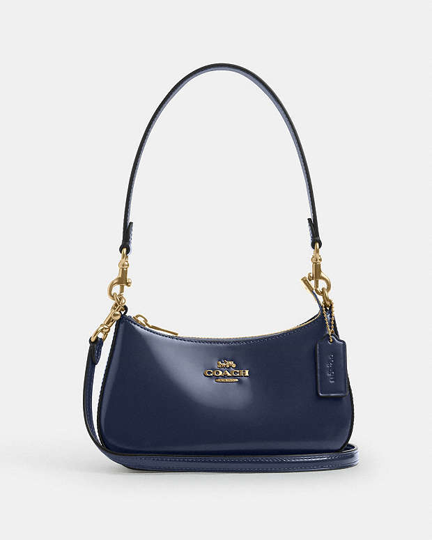 Teri Mini Crossbody Bag Novelty Leather-Gold-True Navy Novelty Leather-Gold-True Navy