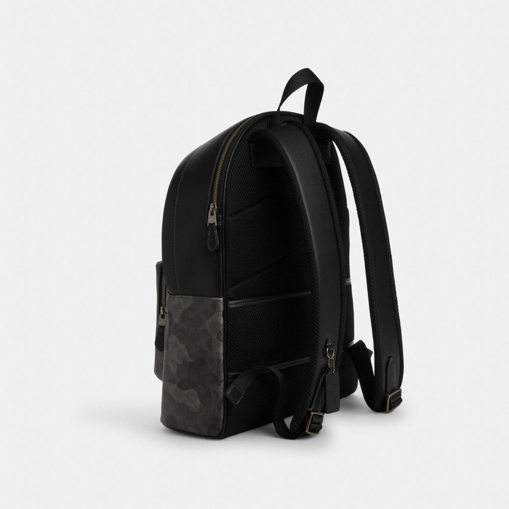West Backpack In Signature Camo Print Signature Canvas-Gunmetal-Grey Multi Signature Canvas-Gunmetal-Grey Multi