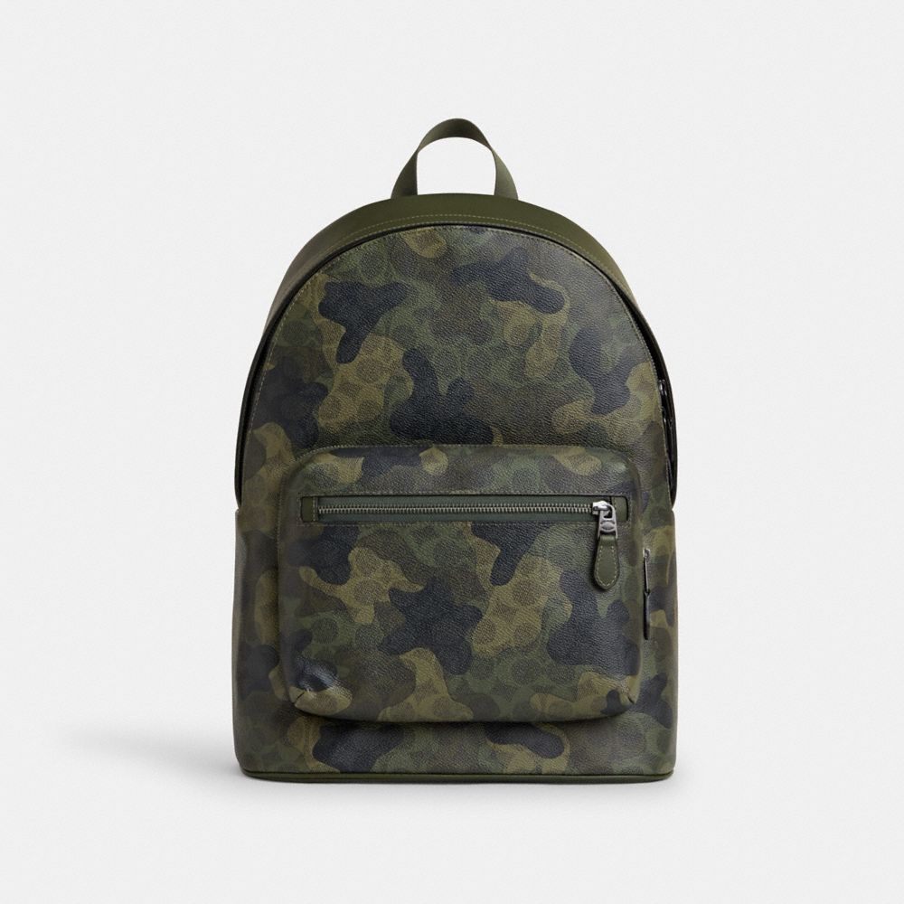 West Backpack In Signature Camo Print Signature Canvas-Qb-Dark Shamrock Multi Signature Canvas-Qb-Dark Shamrock Multi