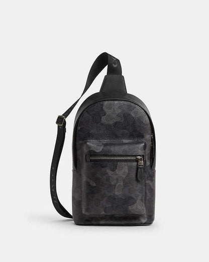 West Pack In Signature Camo Print Signature Canvas-Gunmetal-Grey Multi Signature Canvas-Gunmetal-Grey Multi