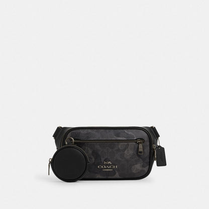 Elias Belt Bag In Signature Camo Print Signature Canvas-Gunmetal-Grey Multi Signature Canvas-Gunmetal-Grey Multi