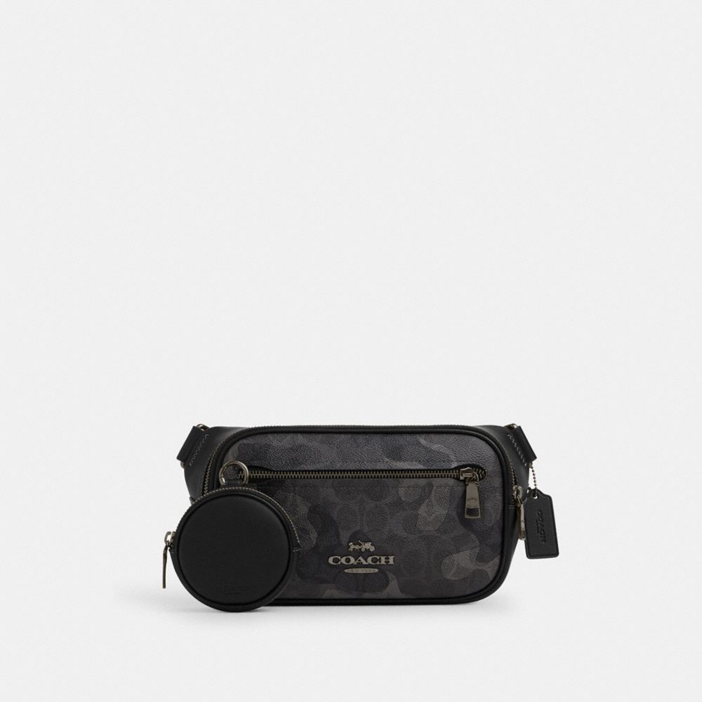 Elias Belt Bag In Signature Camo Print Gunmetal-Grey Multi Gunmetal-Grey Multi
