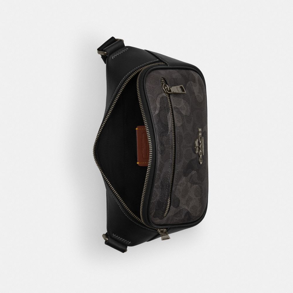 Elias Belt Bag In Signature Camo Print Signature Canvas-Gunmetal-Grey Multi Signature Canvas-Gunmetal-Grey Multi