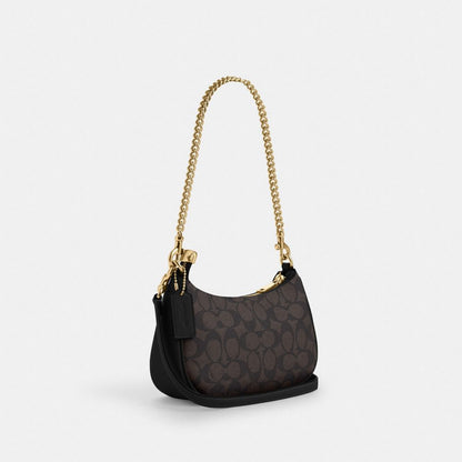 Teri Mini Crossbody Bag In Signature Canvas Signature Canvas-Gold-Walnut-Black Signature Canvas-Gold-Walnut-Black