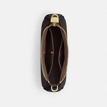 Coach Teri Mini Crossbody Bag In Signature Canvas Gold Walnut Black