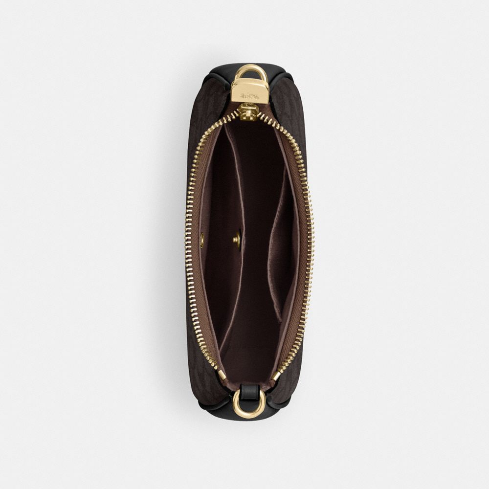 Coach Teri Mini Crossbody Bag In Signature Canvas Gold Walnut Black