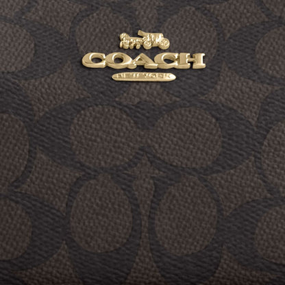 Coach Teri Mini Crossbody Bag In Signature Canvas Gold Walnut Black