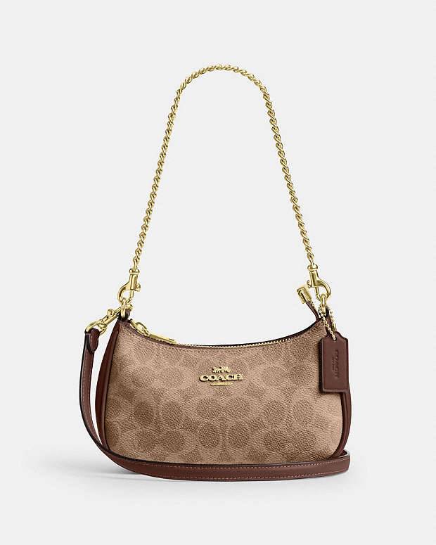 Teri Mini Crossbody Bag In Signature Canvas Signature Canvas-Gold-Tan-Brown Signature Canvas-Gold-Tan-Brown