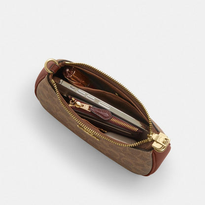 Coach Teri Mini Crossbody Bag In Signature Canvas Gold Tan Brown