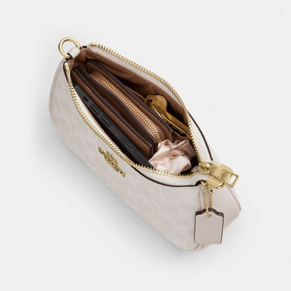 Coach Teri Mini Crossbody Bag In Signature Canvas Gold White Chalk