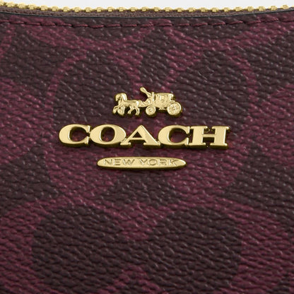 Coach Teri Mini Crossbody Bag In Signature Canvas Gold/Black Currant