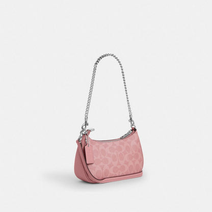 Coach Teri Mini Crossbody Bag In Signature Canvas Silver