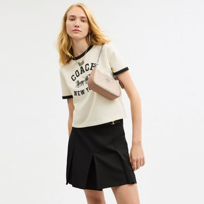 Coach Teri Mini Crossbody Bag In Signature Canvas Silver