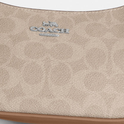 Coach Teri Mini Crossbody Bag In Signature Canvas Silver