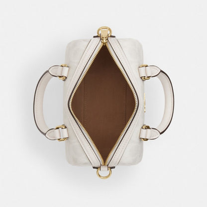 Coach Mini Rowan Crossbody Bag In Signature Canvas Gold White Chalk