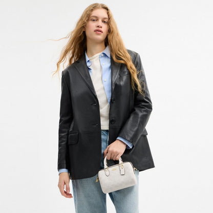 Coach Mini Rowan Crossbody Bag In Signature Canvas Gold White Chalk