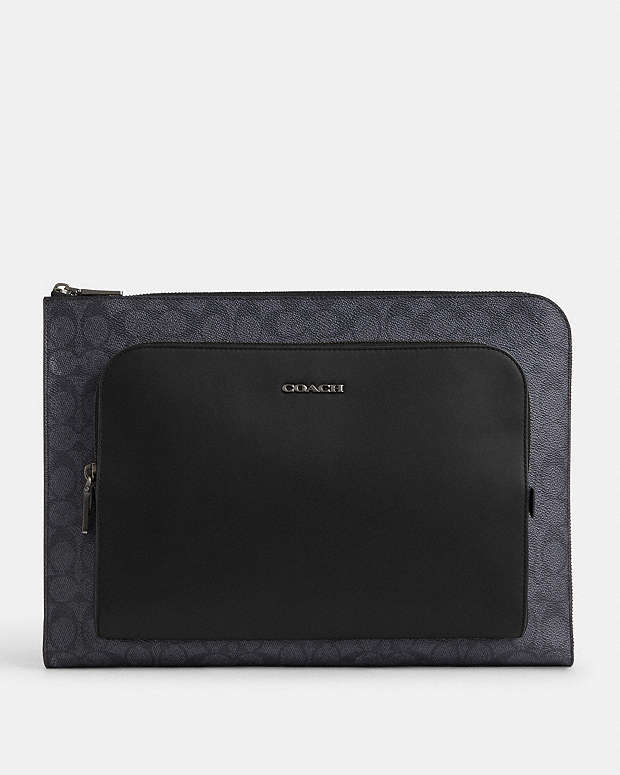 Ethan Portfolio In Signature Canvas Signature Canvas-Gunmetal-Charcoal-Black Signature Canvas-Gunmetal-Charcoal-Black