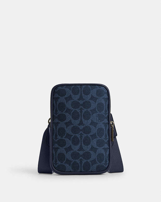 Aden Crossbody Bag In Signature Canvas Signature Canvas-Qb-Light Denim Signature Canvas-Qb-Light Denim