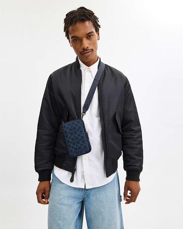 Aden Crossbody Bag In Signature Canvas Signature Canvas-Qb-Light Denim Signature Canvas-Qb-Light Denim