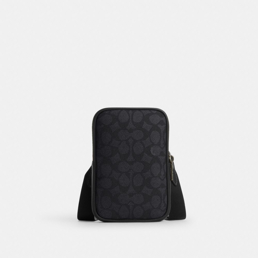 Aden Crossbody Bag In Signature Canvas Signature Canvas-Gunmetal-Charcoal-Black Signature Canvas-Gunmetal-Charcoal-Black