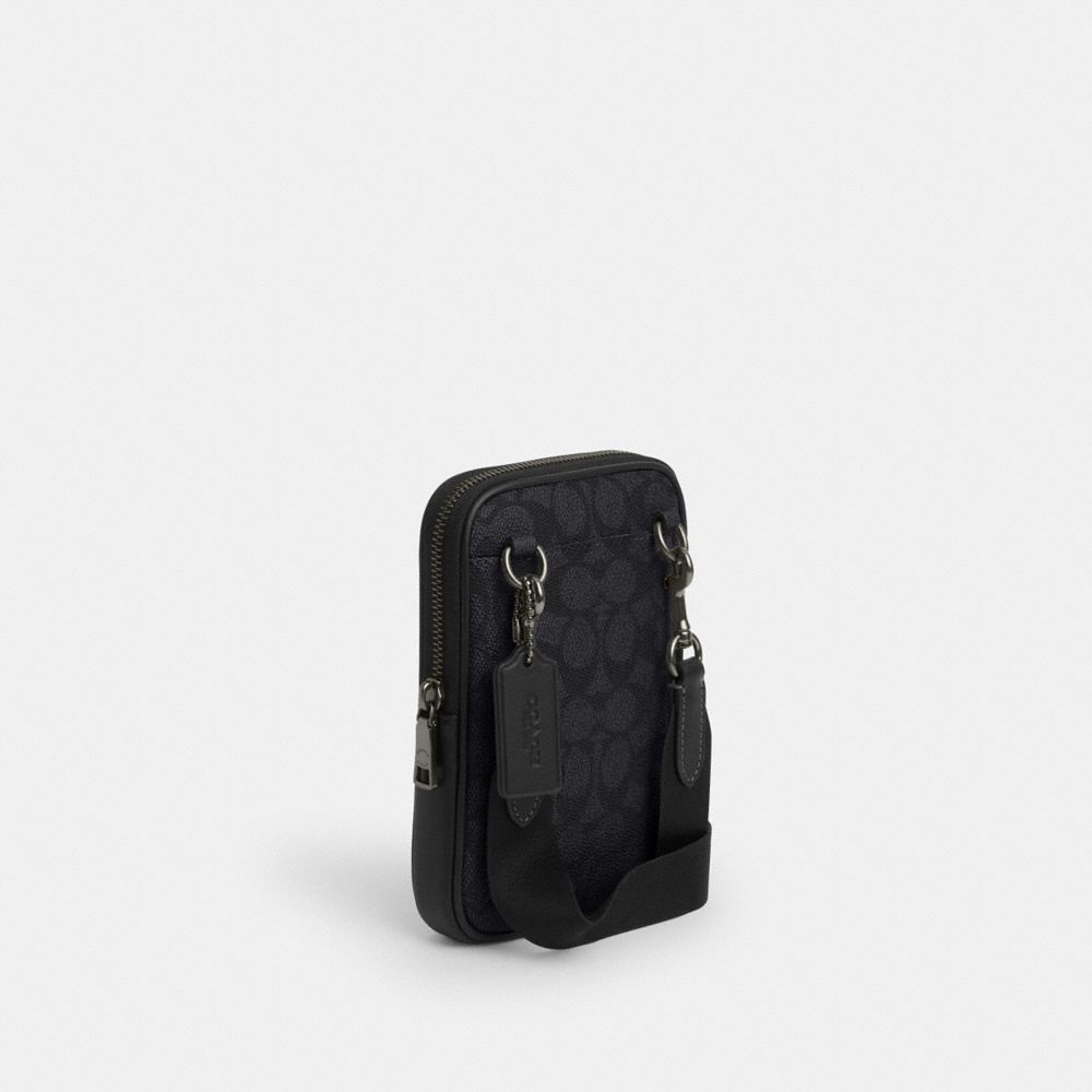 Aden Crossbody Bag In Signature Canvas Signature Canvas-Gunmetal-Charcoal-Black Signature Canvas-Gunmetal-Charcoal-Black