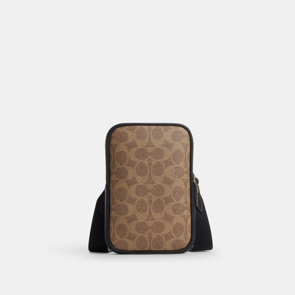 Aden Crossbody Bag In Signature Canvas Signature Canvas-Qb-Tan-Black Signature Canvas-Qb-Tan-Black