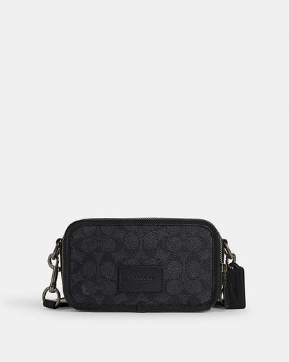 Wyatt Crossbody Bag In Signature Canvas Signature Canvas-Gunmetal-Charcoal-Black Signature Canvas-Gunmetal-Charcoal-Black
