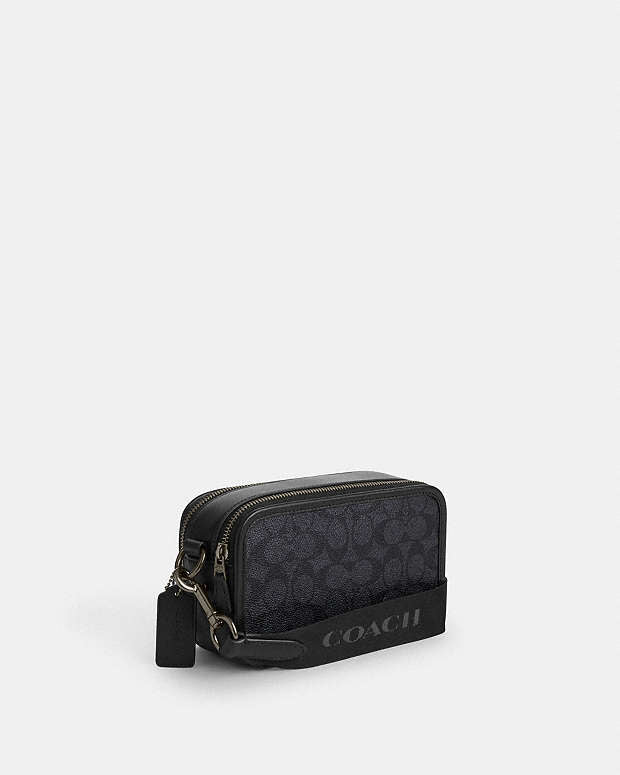 Wyatt Crossbody Bag In Signature Canvas Signature Canvas-Gunmetal-Charcoal-Black Signature Canvas-Gunmetal-Charcoal-Black
