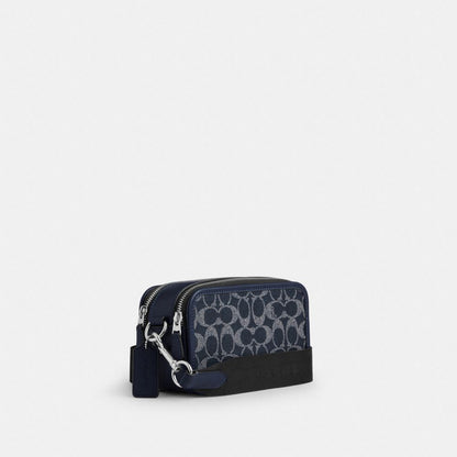 Coach Wyatt Crossbody Bag In Signature Canvas Silver Denim Chalk
