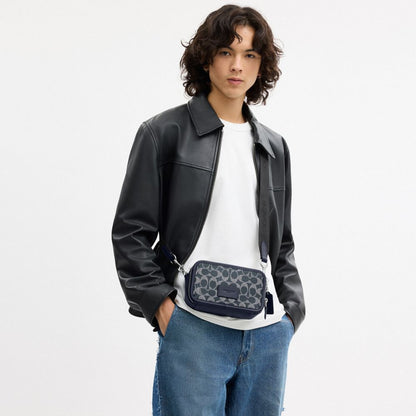 Coach Wyatt Crossbody Bag In Signature Canvas Silver Denim Chalk