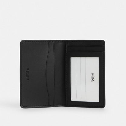 Coach ID Wallet In Signature Canvas Charcoal/Black