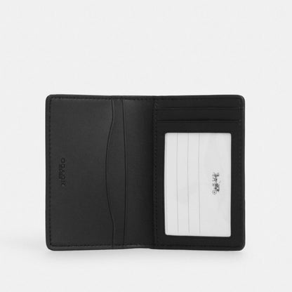 Coach ID Wallet In Signature Canvas Tan & Black