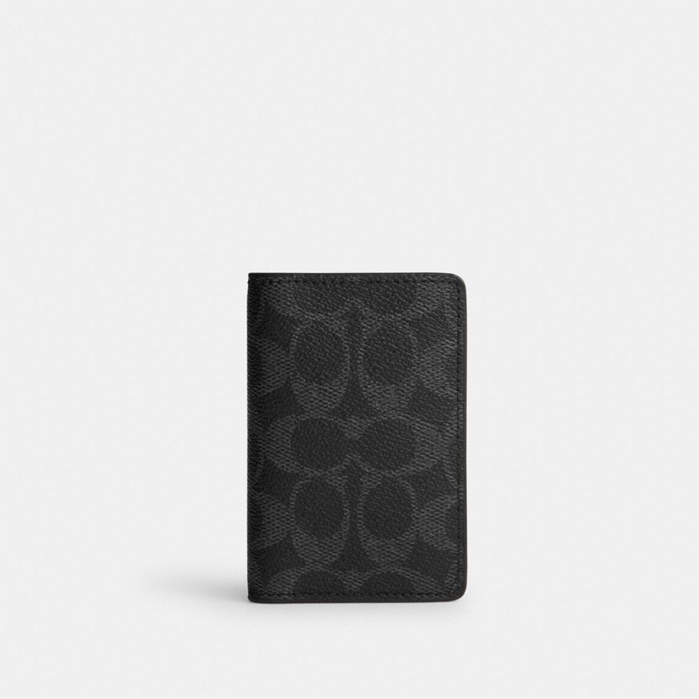 Coach ID Wallet In Signature Canvas Black Signature