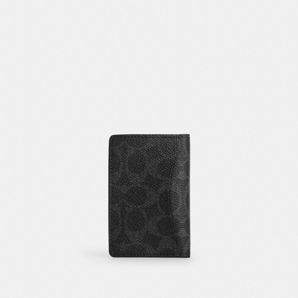 Coach ID Wallet In Signature Canvas Black Signature