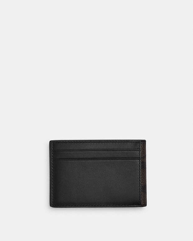 Compact Billfold Wallet In Signature Canvas Signature Canvas-Walnut & Black Signature Canvas-Walnut & Black