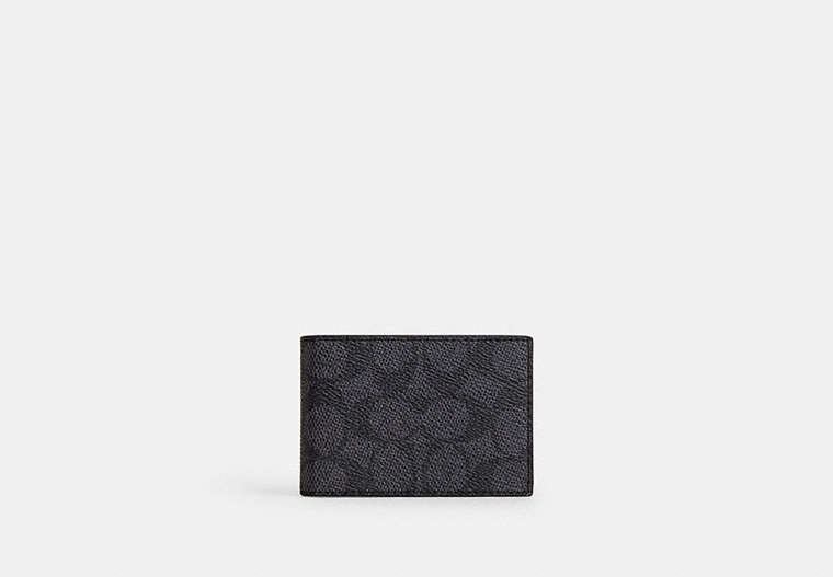 Compact Billfold Wallet In Signature Canvas Charcoal-Black Charcoal-Black