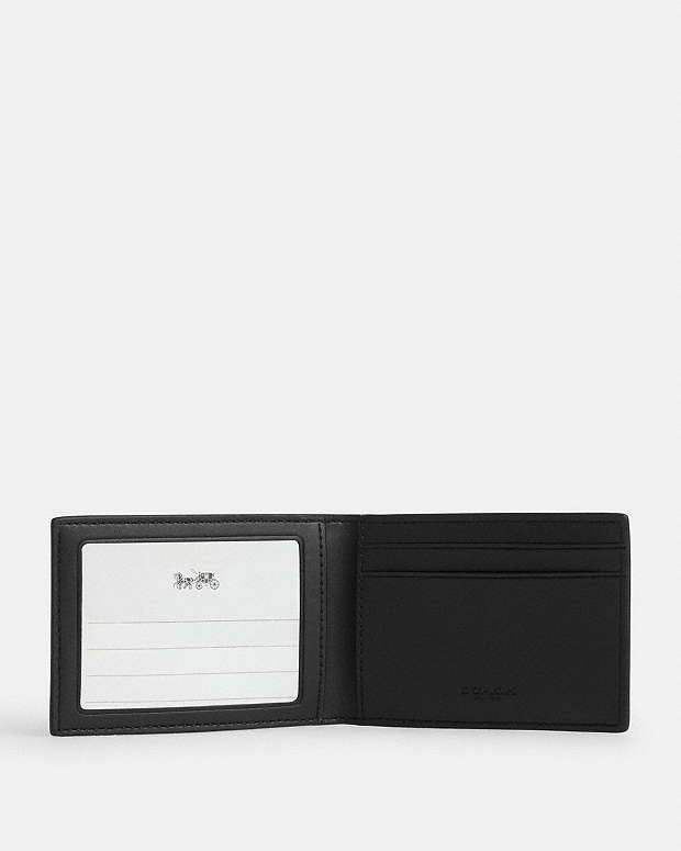 Compact Billfold Wallet In Signature Canvas Signature Canvas-Charcoal-Black Signature Canvas-Charcoal-Black