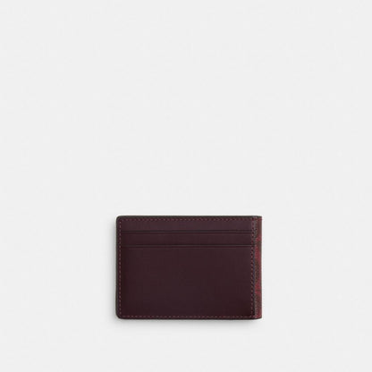 Coach Compact Billfold Wallet In Signature Canvas Black Currant