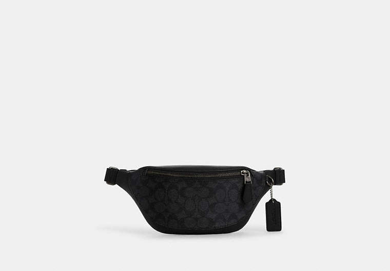 Warren Mini Belt Bag In Signature Canvas Signature Canvas-Gunmetal-Charcoal-Black Signature Canvas-Gunmetal-Charcoal-Black