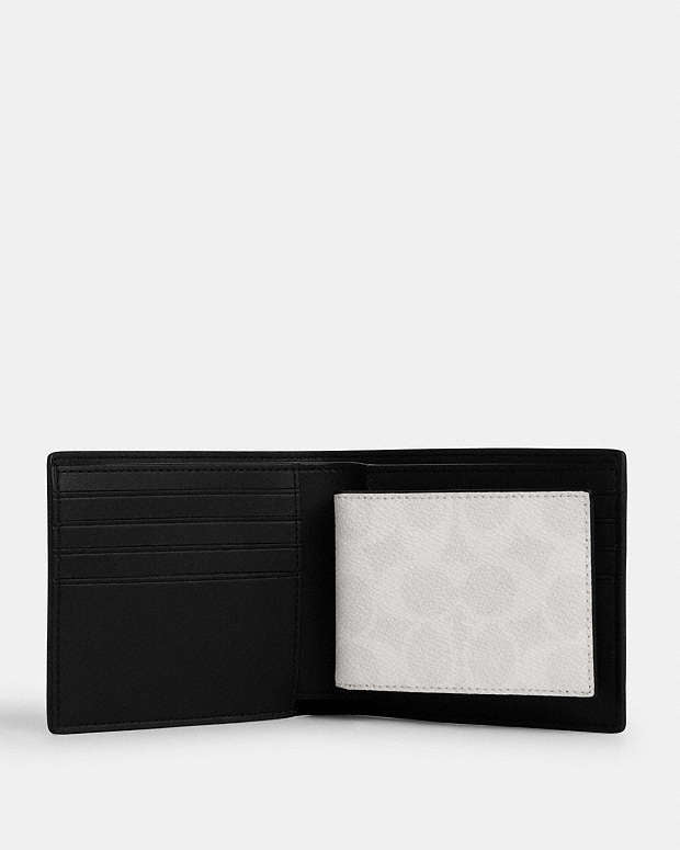 3 In 1 Wallet In Signature Canvas Signature Canvas-Chalk & Black Signature Canvas-Chalk & Black