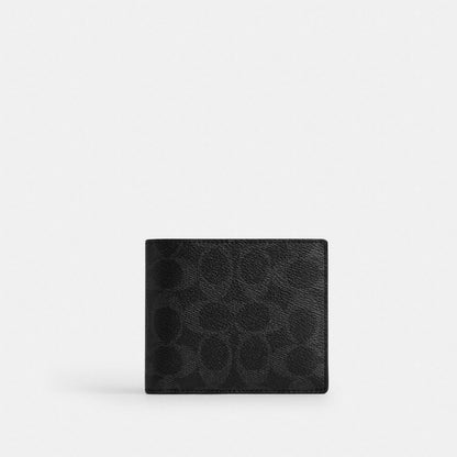 Coach 3-In-1 Wallet In Signature Canvas Black Signature