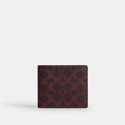 Coach 3-In-1 Wallet In Signature Canvas Black Currant