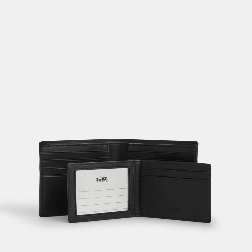 Coach 3 In 1 Wallet In Signature Canvas With Varsity Stripe Walnut Multi