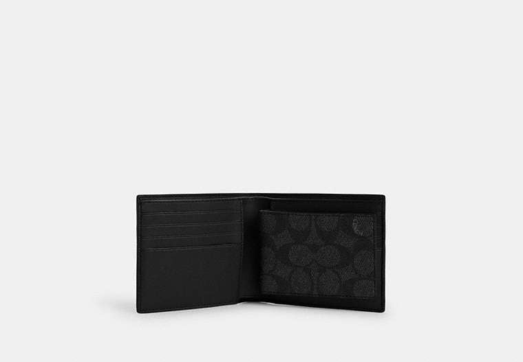 3 In 1 Wallet In Signature Canvas With Varsity Stripe Signature Canvas-Charcoal-Denim-Chalk Signature Canvas-Charcoal-Denim-Chalk