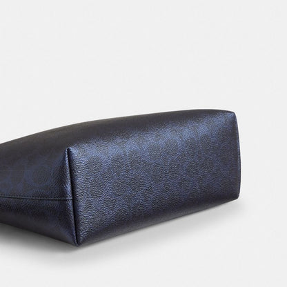 Coach Fiona Zip Tote Bag In Signature Canvas Sv Blue Navy