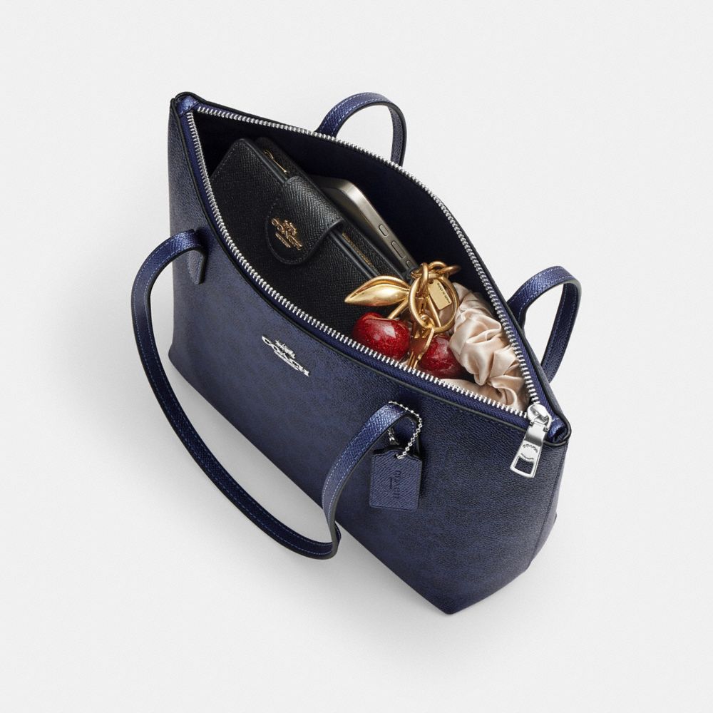 Coach Fiona Zip Tote Bag In Signature Canvas Sv Blue Navy