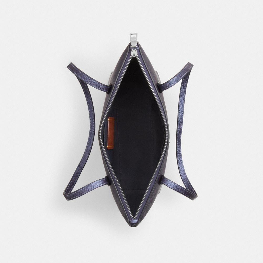 Coach Fiona Zip Tote Bag In Signature Canvas Sv Blue Navy