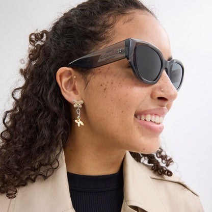 Coach Geometric Cat Eye Sunglasses Transparent Gray