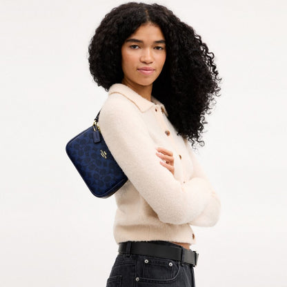 Coach Nolita 19 In Signature Canvas Gold/Navy